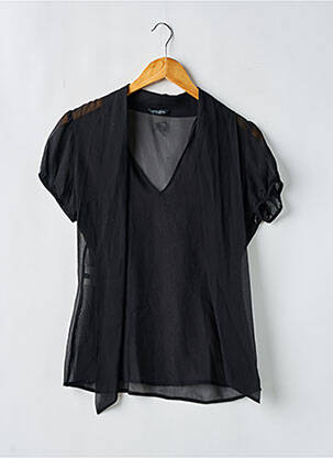 Bluză ușoară și transparentă mâneci scurte negru GUESS BY MARCIANO femeie