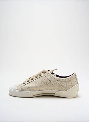 Adidași țesătură satinată toc plat până la 3 cm bej CALVIN KLEIN femeie