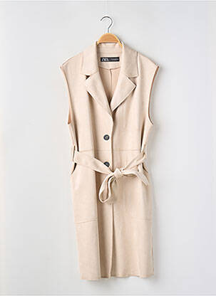 Jachete casual guler tip costum bej ZARA femeie