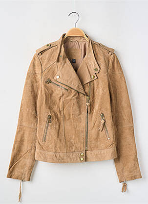 Geacă din piele maro MANGO femeie