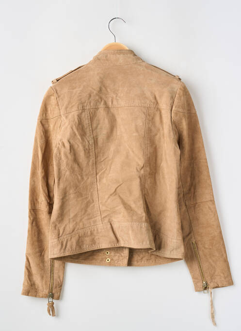 Geacă din piele maro MANGO femeie