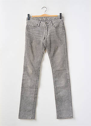 Pantalon drept elasticitate talie joasă gri UNIQLO femeie