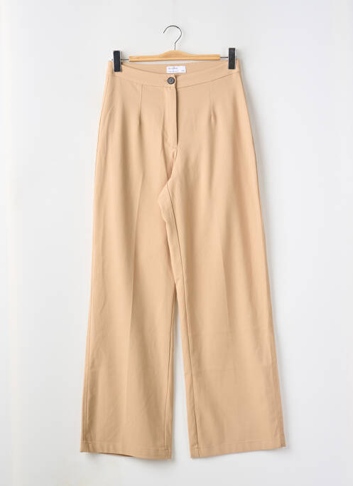 Pantalon larg bej BERSHKA femeie
