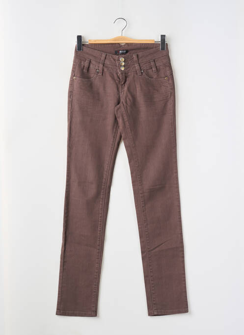 Blugi cu croială slim maro MORGAN femeie