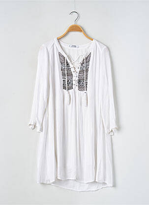 Rochie scurtă croială fluidă mâneci 3/4 alb MANGO femeie
