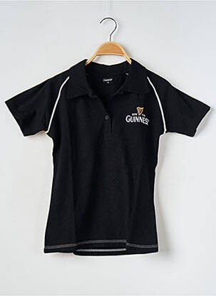 Polo broderie mâneci scurte negru GUINNESS femeie
