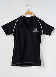 Polo broderie mâneci scurte negru GUINNESS femeie