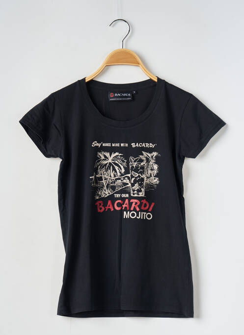Tricou imprimeu fantezie mâneci scurte negru BACARDI femme