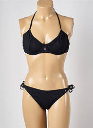 Costum de baie din două piese elasticitate sutien cupe întregi cu decolteu înalt negru POOLDAY femme