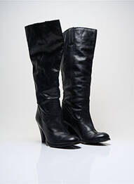 Cizme țesătură satinată toc de 7 la 9 cm negru ANDRE femme