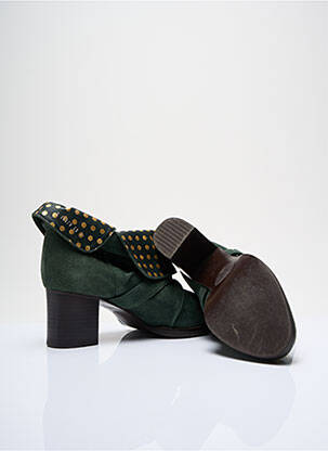 Botine/ghete țesătură satinată toc de 4 la 6 cm verde TSUMORI CHISATO femeie