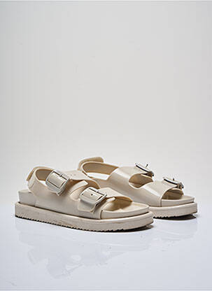 Sandale/pantofi decupați material neted toc de 4 la 6 cm bej H&M femeie