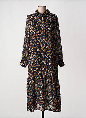 Rochie midi imprimeu fantezie mâneci lungi negru MOLLY BRACKEN femeie