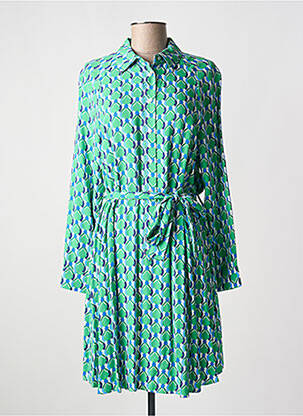 Rochie midi croială fluidă mâneci lungi verde C'EST BEAU LA VIE femeie