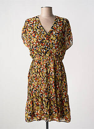 Rochie midi imprimeu fantezie mâneci scurte portocaliu MOLLY BRACKEN femeie