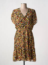 Rochie midi imprimeu fantezie mâneci scurte portocaliu MOLLY BRACKEN femme