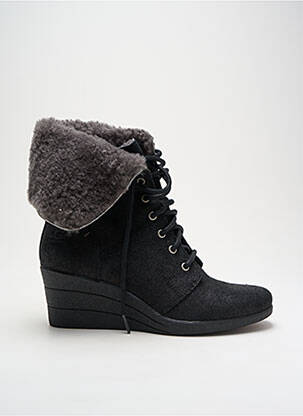 Botine/ghete umplută toc de 4 la 6 cm negru UGG femeie