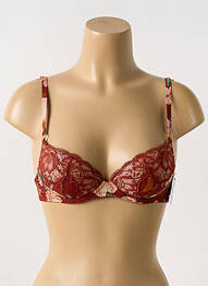 Sutien efect material satinat top sutien push-up maro AUBADE femme