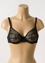Sutien efect material satinat sutien cupe întregi cu decolteu înalt negru BARBARA femme