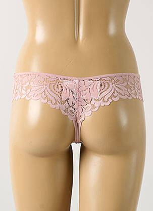 Tanga efect material satinat roz MARIE JO femeie