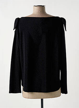 Top elasticitate mâneci lungi negru HALOGENE femeie