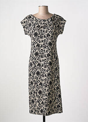Rochie midi imprimeu floral mâneci scurte negru ESCORPION femeie