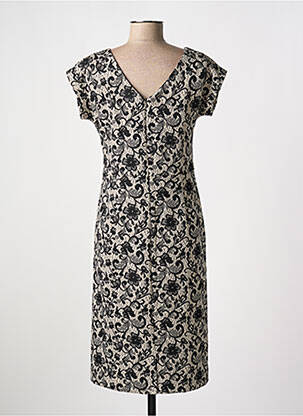 Rochie midi imprimeu floral mâneci scurte negru ESCORPION femeie