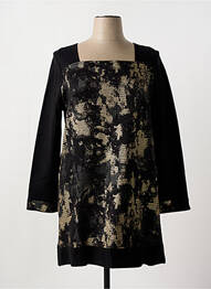 Rochie midi imprimeu fantezie mâneci lungi negru LAUREN VIDAL femeie