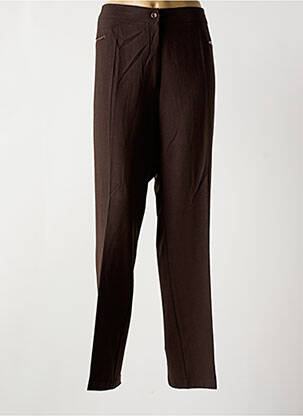 Pantalon drept talie elastică maro JEAN GABRIEL femeie