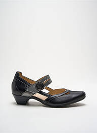 Sandale/pantofi decupați țesătură satinată toc de 4 la 6 cm negru ARIMA femme