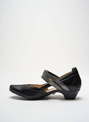 Sandale/pantofi decupați material neted toc de 4 la 6 cm negru ARIMA femme