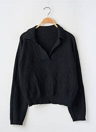 Pulover strânsă pe partea de jos mâneci lungi negru SANS MARQUE femeie
