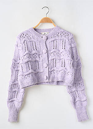Vestă cu mâneci lungi guler rotund violet MANGO femeie