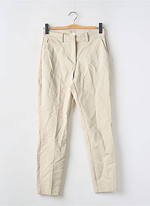 Pantalon slim țesătură poplin mărime normală bej H&M femeie