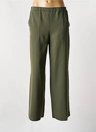 Pantalon larg croială fluidă talie înaltă verde EMA BLUE'S femeie