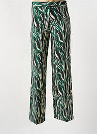 Pantalon larg închidere cu fermoar lateral talie înaltă verde EMA BLUE'S femeie
