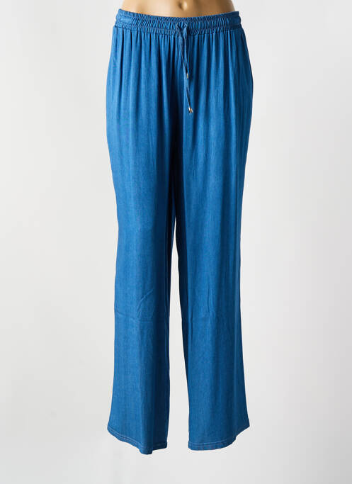 Pantalon drept albastru UN TEMPS POUR ELLE femeie