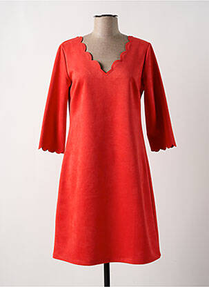 Rochie midi mâneci 3/4 mâneci 3/4 portocalie HALOGENE femeie