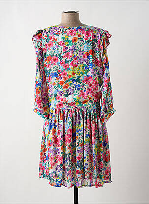Rochie scurtă croială evazată mâneci lungi roz VINTAGE LOVE femeie