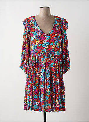 Rochie scurtă mâneci 3/4 mâneci 3/4 roz VINTAGE LOVE femeie