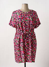 Rochie midi imprimeu fantezie mâneci scurte roz HALOGENE femeie
