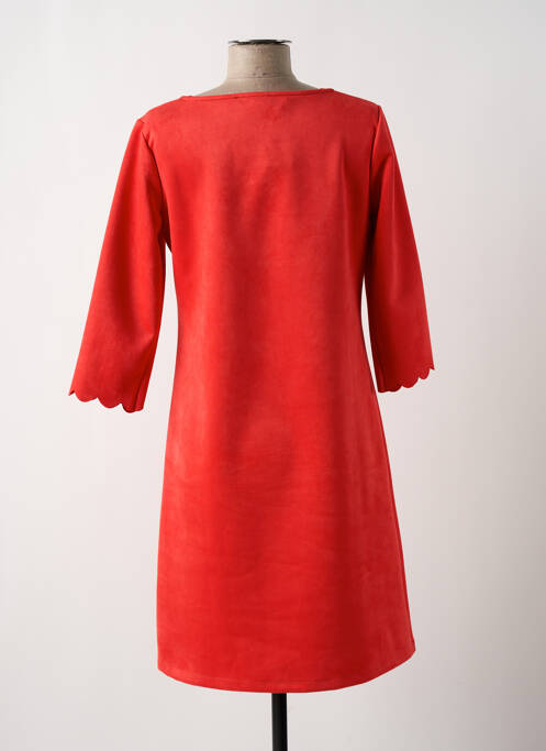 Rochie midi mâneci 3/4 mâneci 3/4 portocaliu HALOGENE femme