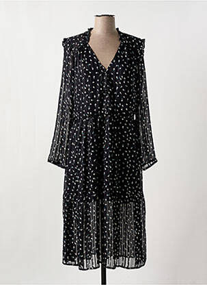 Rochie midi imprimeu fantezie mâneci lungi negru CHERRY PARIS femeie