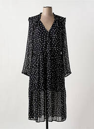 Rochie midi imprimeu fantezie mâneci lungi negru CHERRY PARIS femeie
