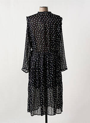 Rochie midi imprimeu fantezie mâneci lungi negru CHERRY PARIS femeie