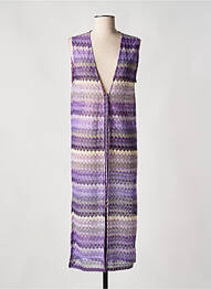 Vestă fără mâneci plasă decupată violet LADY LOL femeie