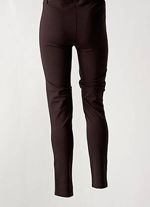 Pantalon slim țesătură poplin mărime normală maro ABSOLU femeie