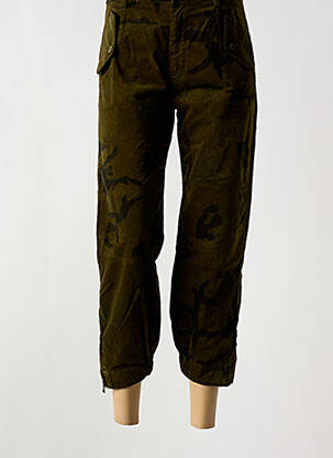Pantalon 7/8 închidere cu fermoar sub clapetă cu nasturi verde MASON'S femeie