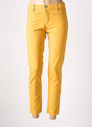 Pantalon 7/8 elasticitate talie joasă galben DENIM STUDIO femeie