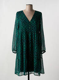 Rochie midi imprimeu fantezie mâneci lungi verde LA FEE MARABOUTEE femme